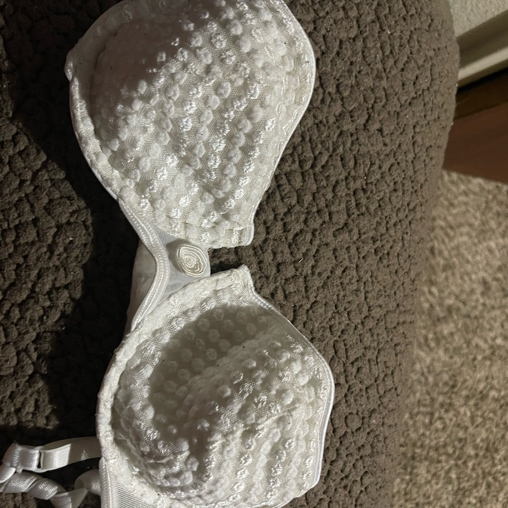 White Textured Bra